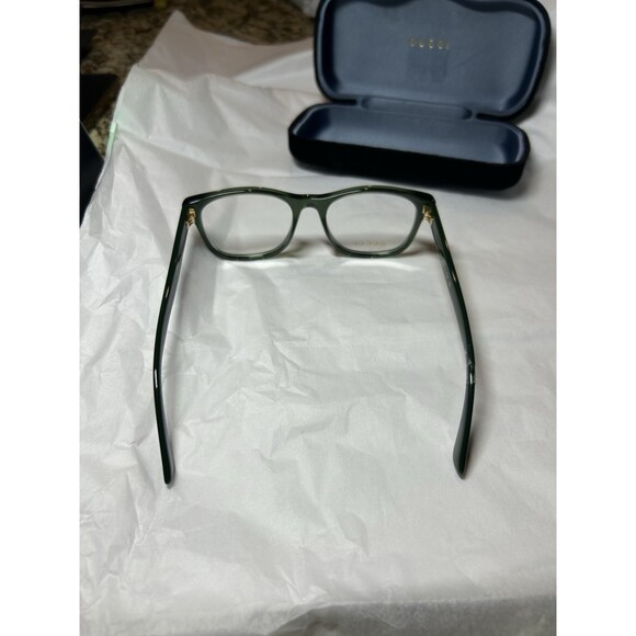 Authentic Gucci GG0004ON Eyeglass Frame Green 011 53-19-145 With Case Flaw